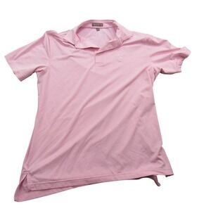 Peter Millar Summer Comfort Men's Polo Shirt Medium Embroidered Swan 1919  Pink